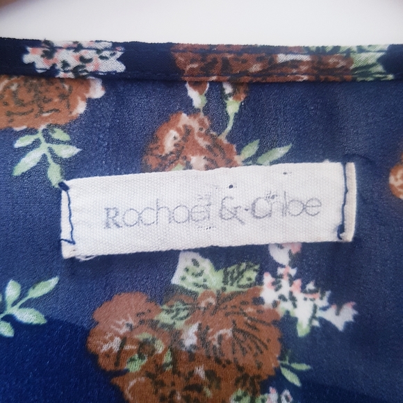 RACHEL & CHLOE Blue Floral Sheer Short Sleeve Kimono - Picture 5 of 7